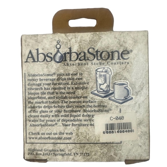 SET OF 4 ABSORBASTONE TILE COASTERS Cork Backed Durable Wine Decor Bar Gift Idea - Picture 2 of 3